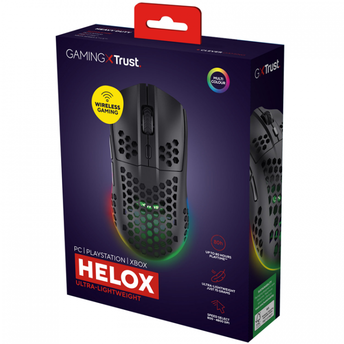 Trust - TRUST Gamingmus GXT 929 Helox Lttvikts - Svart