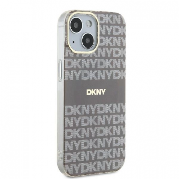 DKNY - DKNY iPhone 15/14/13 Mobilskal Magsafe IML Mono & Stripe - Beige