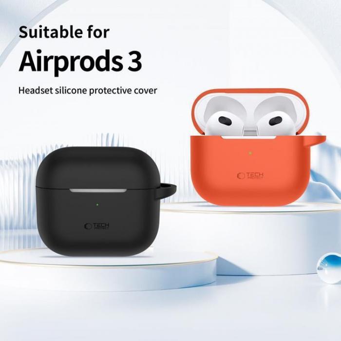 Tech-Protect - Tech-Protect Apple Airpods 3 Skal Silikon Hook - Olivgrn