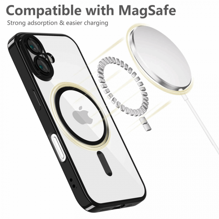 Tech-Protect - Tech-Protect iPhone 16e Mobilskal Magsafe Magflex - Shiny Svart