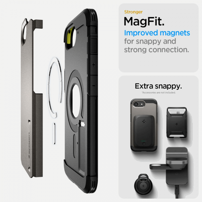 Spigen - Spigen iPhone 16e Mobilskal Magsafe Tough Armor - Gunmetal