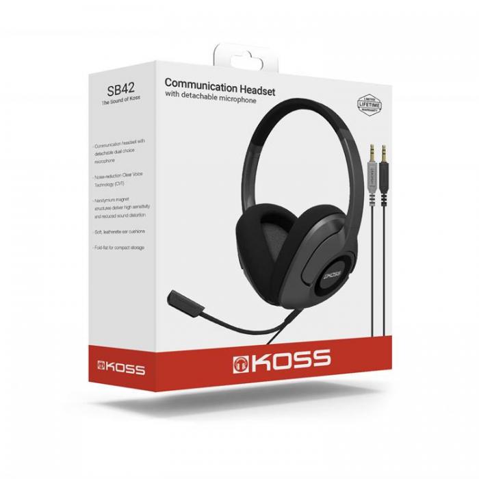 Koss - KOSS Headset SB42 Over-Ear Mic Remote - Svart