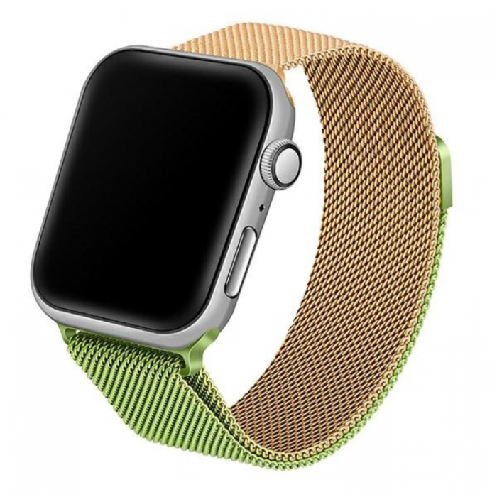 Beline - Beline Apple Watch (42/44/45/49mm) Armband Steel - Grn/Gold