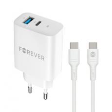 Forever - Forever Snabbladdare 30W USB/USB-C med Kabel 60W PD QC