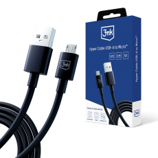 3MK - 3MK Hyper Kabel USB-A Till Micro-USB 5V 2.4A 1.2m - Svart
