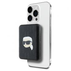 KARL LAGERFELD - Karl Lagerfeld Trådlös MagSafe Powerbank 5000mAh 15W Karl Head Pin - Svart