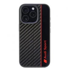 Audi - Audi iPhone 16 Pro Mobilskal Carbon Fiber Stripe - Svart