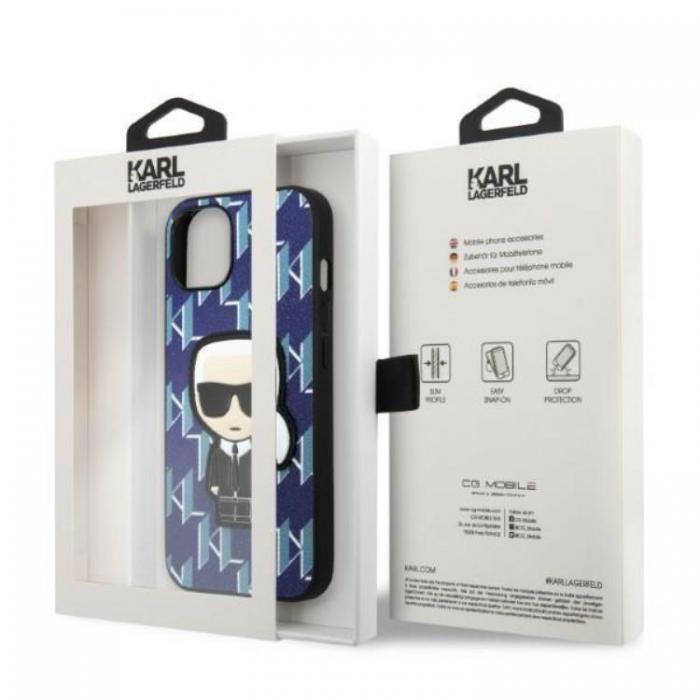 KARL LAGERFELD - Karl Lagerfeld iPhone 13 Skal Monogram Ikonik Patch - Bl