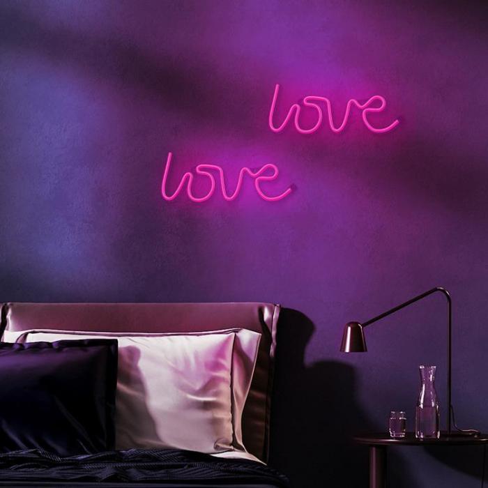 Forever Light - Forever Light LED Neon LOVE Bat FLNE05 + USB - Rosa