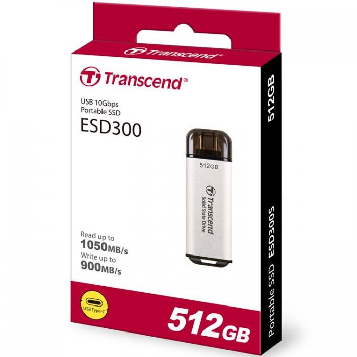 Transcend - Transcend Portabel Mini SSD USB-C 500GB - Silver