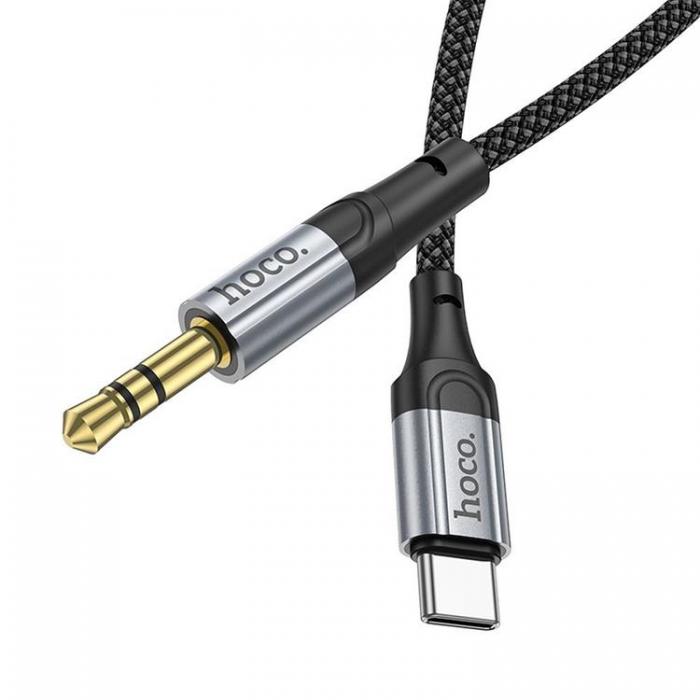 Hoco - Hoco USB-C till Aux 3.5mm Kabel 1m UPA26 - Svart