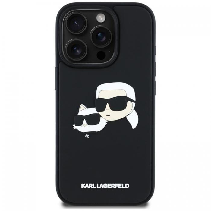 KARL LAGERFELD - Karl Lagerfeld iPhone 16 Pro Mobilskal 3D Rubber Double Heads - Svart