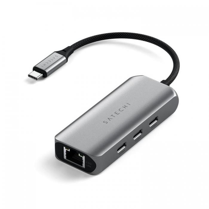 Satechi - Satechi 4-i-1 USB-C-Hubb med 25 gigabit Ethernet - Rymdgr