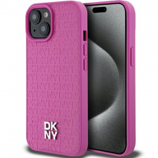 DKNY - DKNY iPhone 15/14/13 Mobilskal Magsafe Läder Pattern Metal Logo