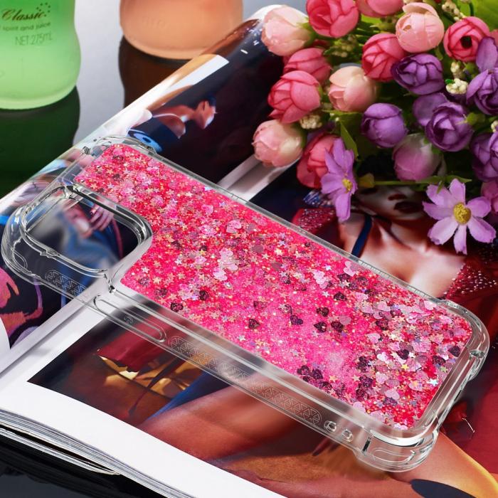 UTGATT1 - Drop-Proof Glitter Sequins Skal till iPhone 13 Pro Max - Rosa