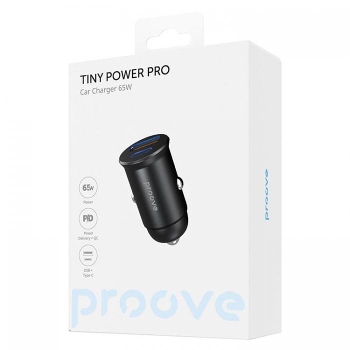 Proove - Proove Billaddare USB-A - USB-C 65W Tiny Power Pro - Svart