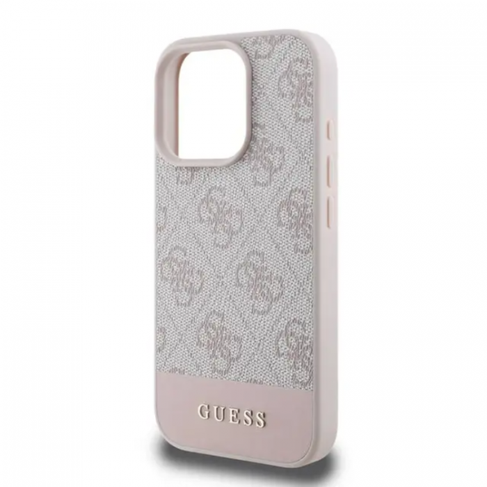 Guess - Guess iPhone 16 Pro Max Mobilskal 4G Bottom Stripe - Rosa