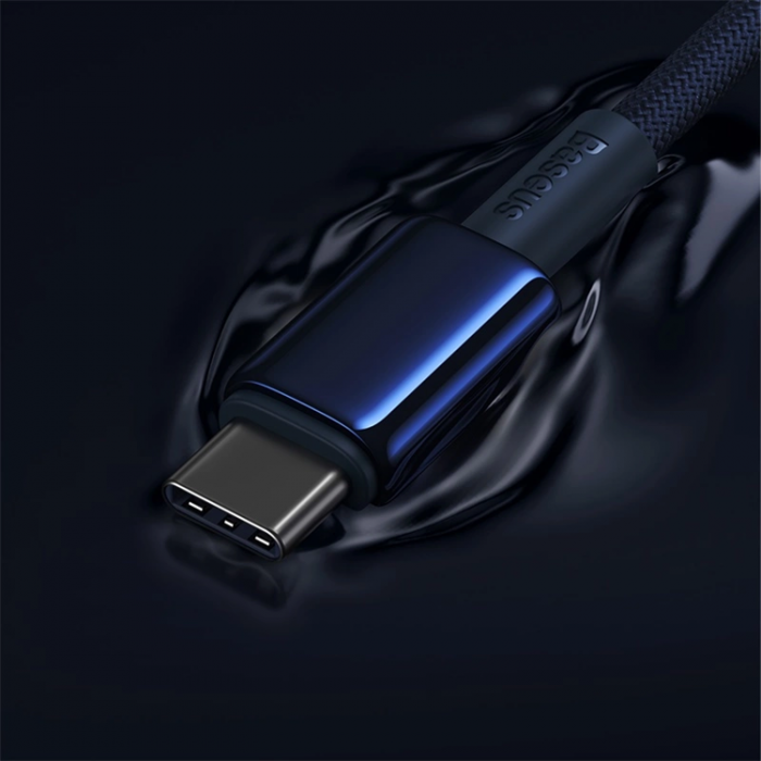 BASEUS - Baseus USB-C till USB-C kabel 100W 2m Tungsten Gold - Marinbl