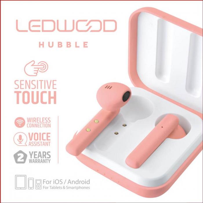 Ledwood - LEDWOOD Hrlurar Hubble TWS True Wireless In-Ear Mic - Rosa