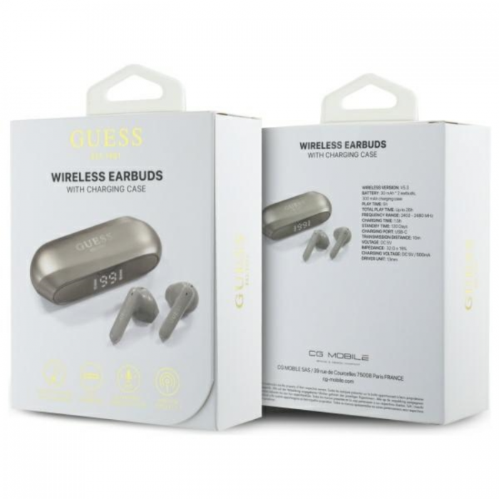 Guess - Guess In-Ear Hrlurar TWS Metalic Printed Logo - Guld