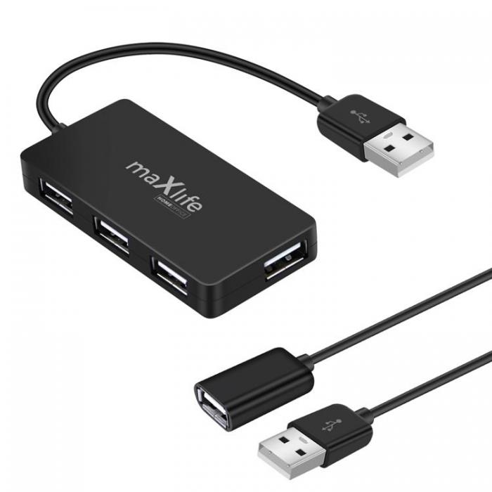 Maxlife - Maxlife USB 2.0 USB hubb 4x USB 0,15 m med kabel 1,5 m