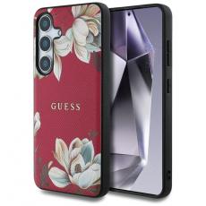 Guess - Guess Galaxy S25 Ultra Mobilskal MagSafe Grained Printed Flower - Fuchsia