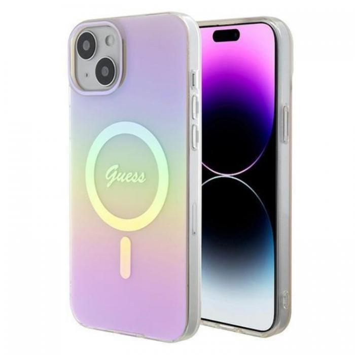 Guess - Guess iPhone 15 Plus Mobilskal Magsafe IML Iridescent - Rosa