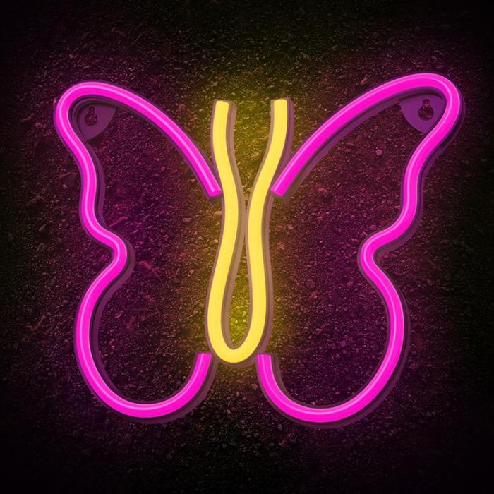 Neolia - Neolia LED Neon Light BUTTERFLY NNE03 - Rosa