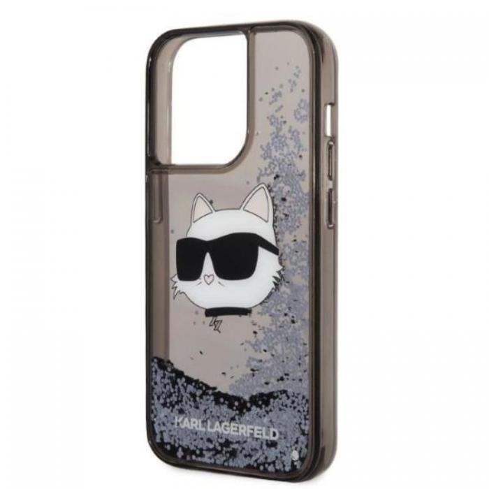 KARL LAGERFELD - Karl Lagerfeld iPhone 14 Pro Max Skal Glitter Choupette Head - Svart