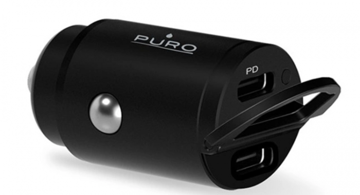 Puro - Puro Billaddare USB-C Till USB-C 30W Mini - Svart