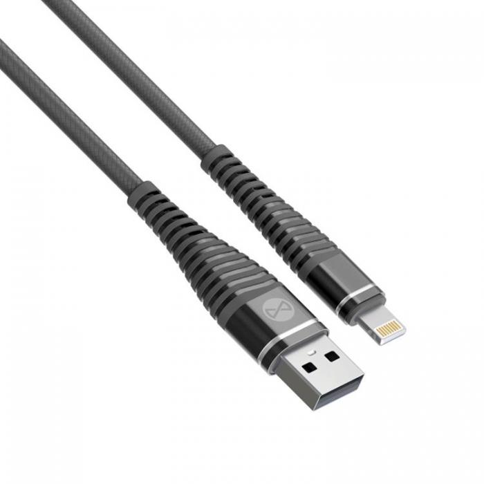 Forever - Forever Shark USB-A till Lightning kabel 1m 2A - Svart