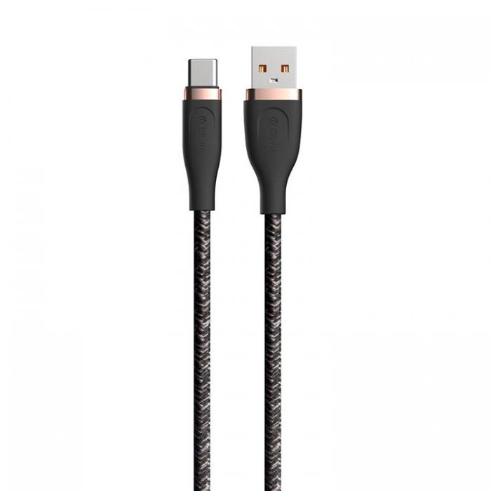 Devia - Devia USB Till USB-C 1.5m Kabel 2.4A Star EC311 - Svart