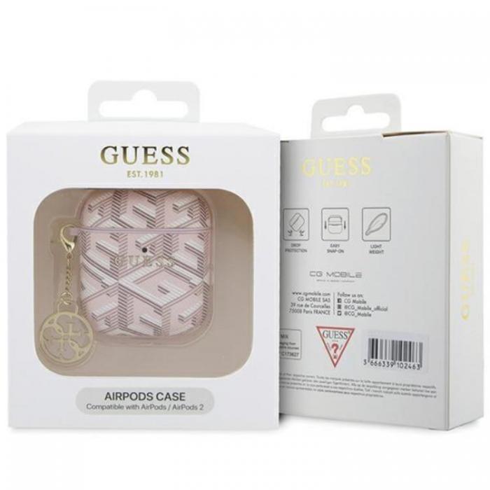 Guess - Guess AirPods 1/2 Skal GCube Charm - Rosa