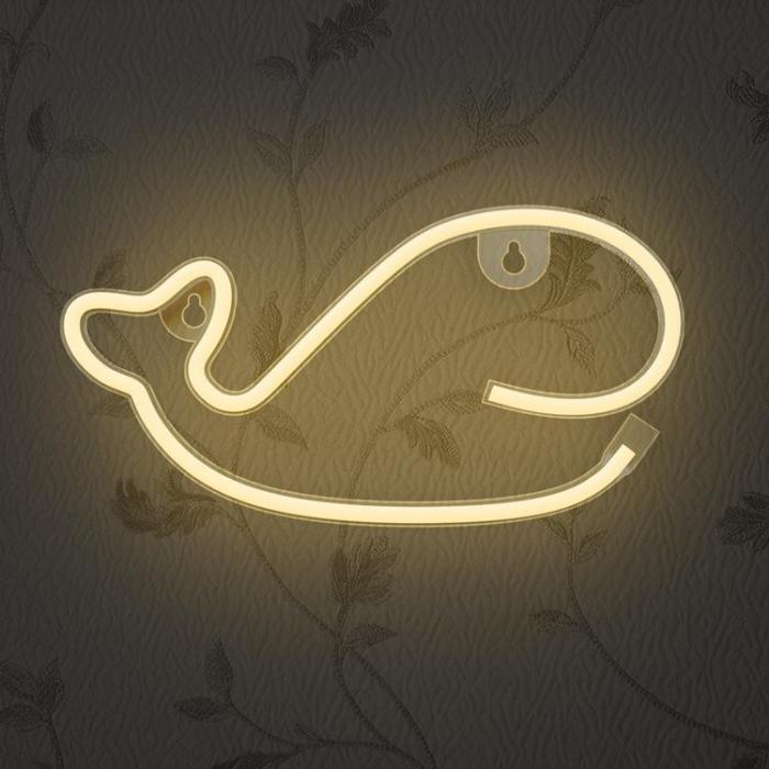 Forever Light - Forever Light LED Neon Light WHALE Bat + USB FLNE09 - Varm Vit