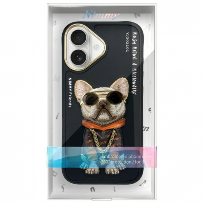 NIMMY - Nimmy iPhone 16 Mobilskal Glasses Cool Dog - Svart