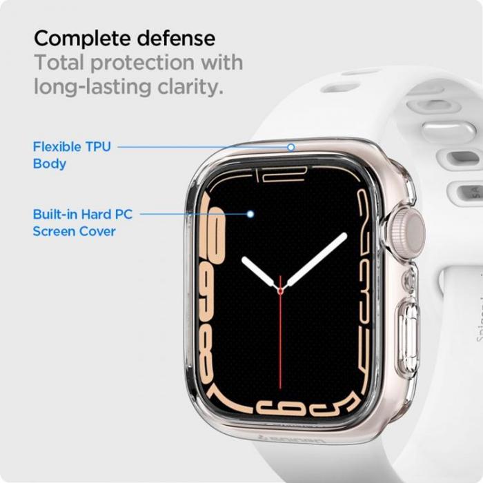 Spigen - Spigen Apple Watch 7/8/9 (41mm) Skal Ultra Hybrid - Clear