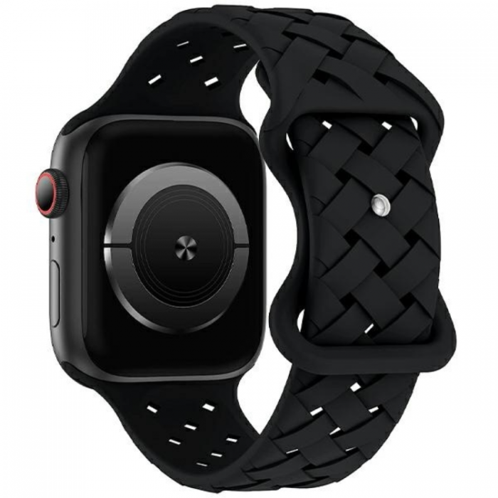 Beline - Beline Apple Watch (38/40/41mm) Armband Silikon Woven - Svart