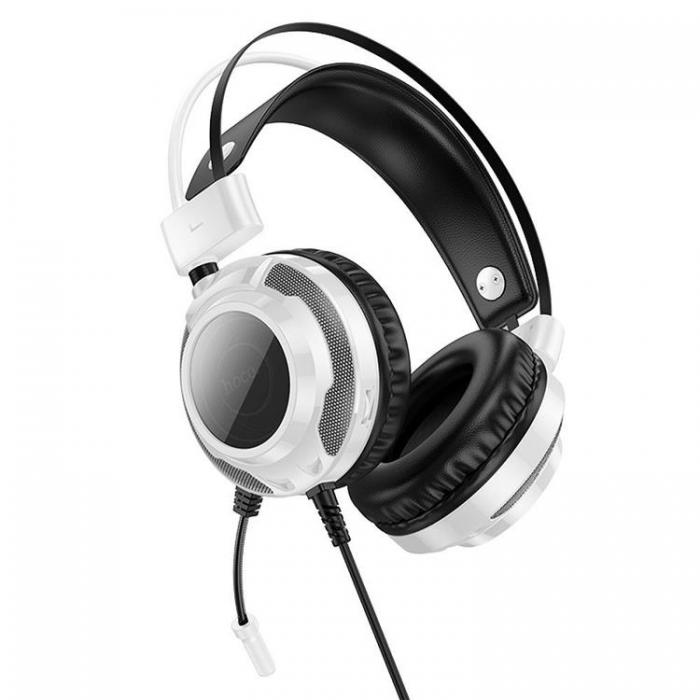 Hoco - Hoco On-Ear Gaming Hrlurar USB-A/Jack 3.5mm - Vit