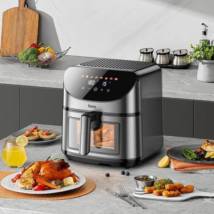 Hoco - Hoco Airfryer med Pekskrm och Fnster 8L 1700W - Svart