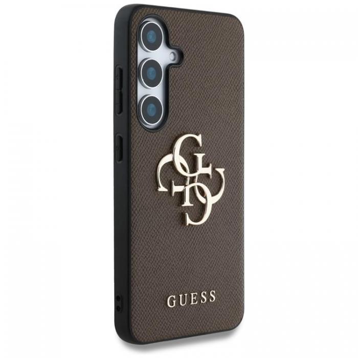 Guess - Guess Galaxy S25 Mobilskal Grained Big 4G Logo Small Classic - Brun