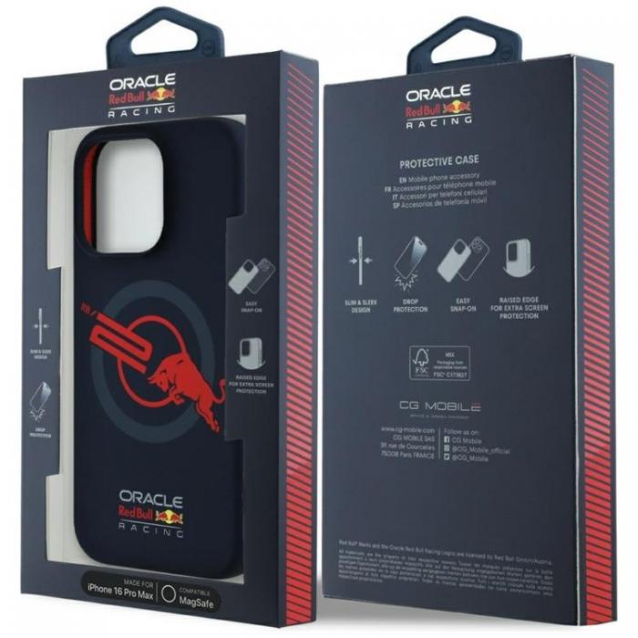 Red Bull - Red Bull iPhone 16 Pro Max Mobilskal MagSafe HC Silikon Red Lining ORB20 - Navy