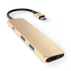 Satechi - Satechi Slim USB-C MultiPort Adapter med 4K HDMI videoutgång - Guld