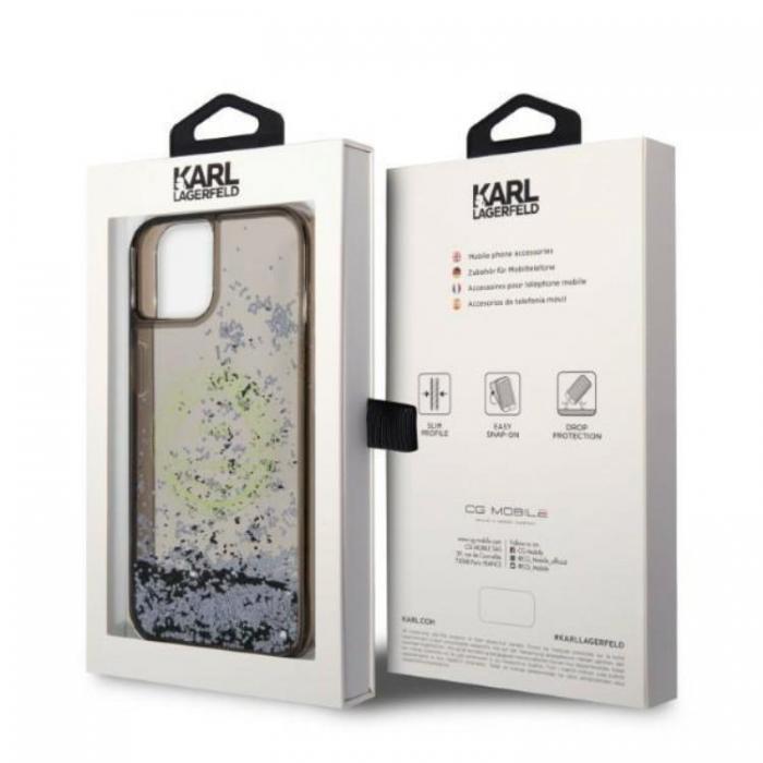 KARL LAGERFELD - Karl Lagerfeld iPhone 14 Plus Skal Liquid Glitter RSG - Svart