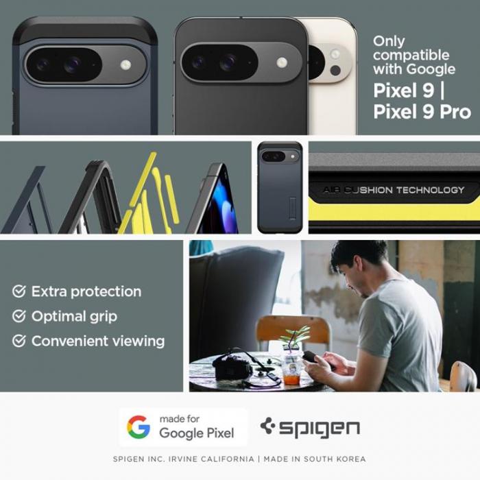 Spigen - Spigen Google Pixel 9/9 Pro Mobilskal Tough Armor - Metal Slate