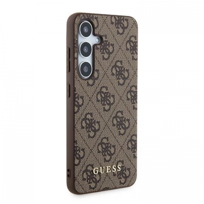 Guess - Guess Galaxy A55 5G Mobilskal Metall Gold Logo - Brun