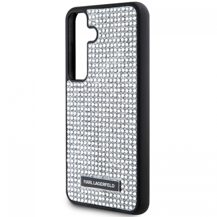 KARL LAGERFELD - KARL LAGERFELD Galaxy S24 Mobilskal Rhinestone Logo Metal Plate