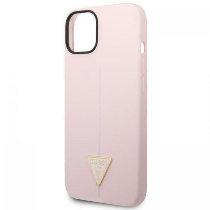 Guess - GUESS iPhone 14 Plus Skal Silicone Triangle - Lila