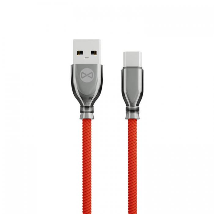 Forever - Forever Tornado USB-C till USB-A kabel 1m 3A - Rd