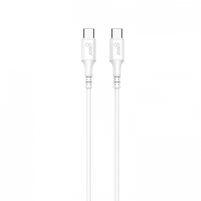 GEAR - GEAR USB-C till USB-C kabel 2.0 2m Vit Rund kabel