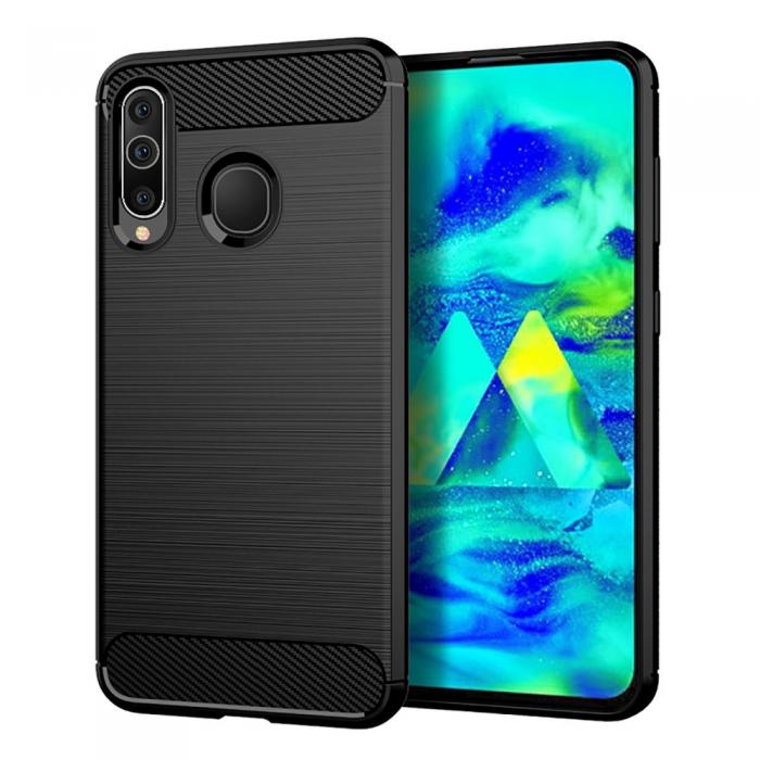 OEM - CARBON skal till Samsung Galaxy A20S Svart